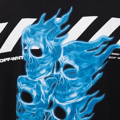 Off-White Oversized Diag Skulls T-Shirt Black/Multicolor Order Off-White Oversized Diag Skulls T-Shirt Black/Multicolor