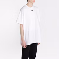 Purchase Off-White 寬鬆款機場膠帶圖案白色T恤