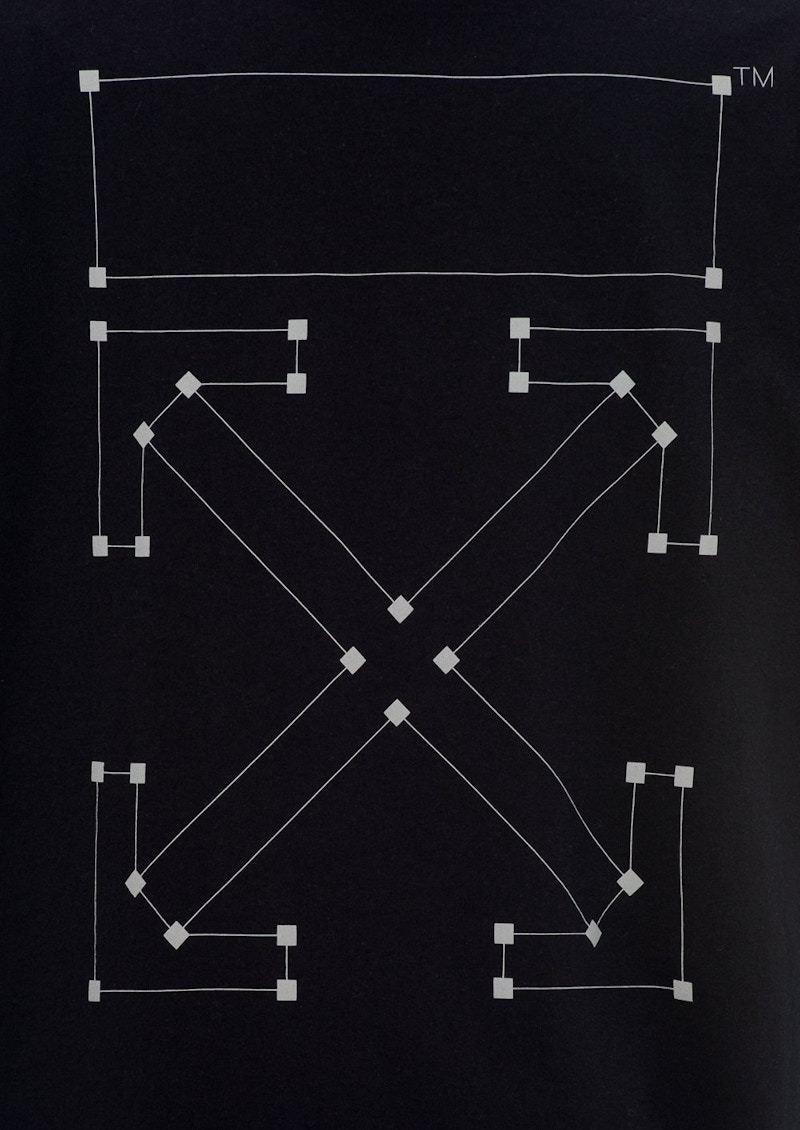 Order Off-White Baju T-Shirt Besar Tulang Belakang Hitam/Putih