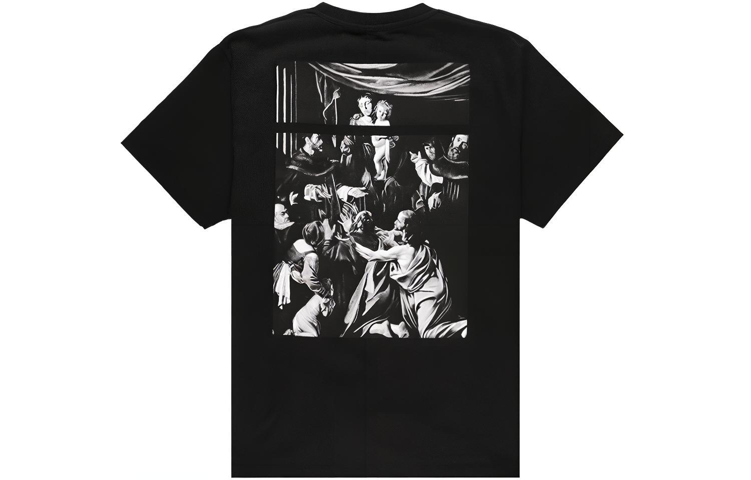 Off-White Oversized Fit Caravaggio Square T-Shirt Black/Multicolor