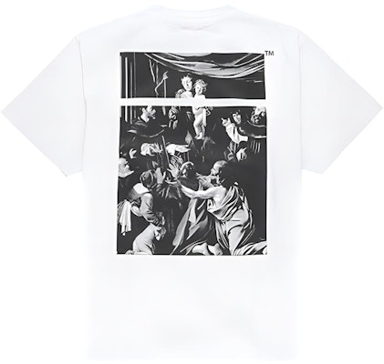 Off-White Oversized Fit Caravaggio Square T-Shirt White/Black Order Off-White Oversized Fit Caravaggio Square T-Shirt White/Black