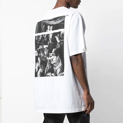 Off-White Oversized Fit Caravaggio Square T-Shirt White/Black Shop Off-White Oversized Fit Caravaggio Square T-Shirt White/Black