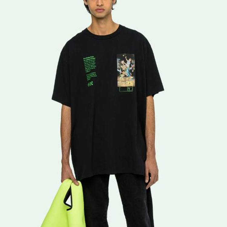 Shop オフホワイト Pascal オーバーサイズTシャツ (黒/マルチ) OMAA038R201850141088