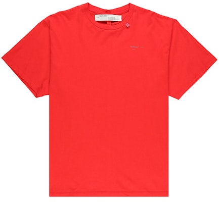 Off-White Oversized Fit Unfinished T-Shirt Red/Silver Buy Off-White Oversized Fit Unfinished T-Shirt Red/Silver