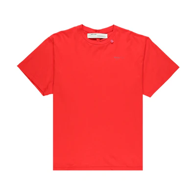 Off-White Oversized Fit Unfinished T-Shirt Red/Silver