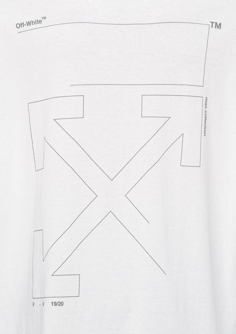 Off-White Oversized Fit Unfinished T-Shirt White/Black 圖 2