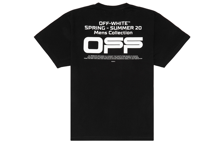 Buy Camiseta Negra Oversized Off-White con Diseño de Líneas Onduladas OMAA038R201850041001