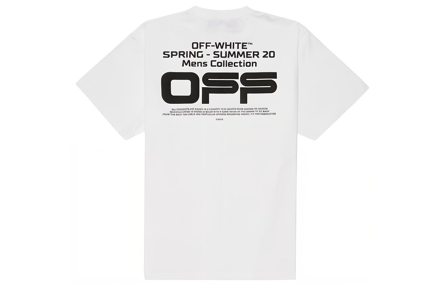 Buy Camiseta Blanca Oversized Off-White con Diseño de Línea Ondulada OMAA038R201850040110