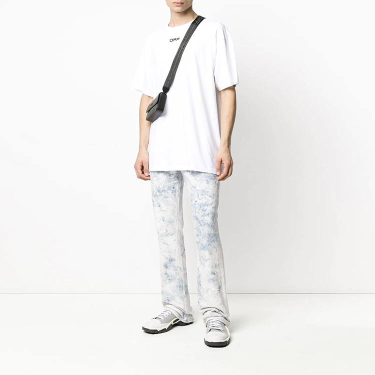 Off-White Oversized Fit Wavy Line T-Shirt White 圖 3