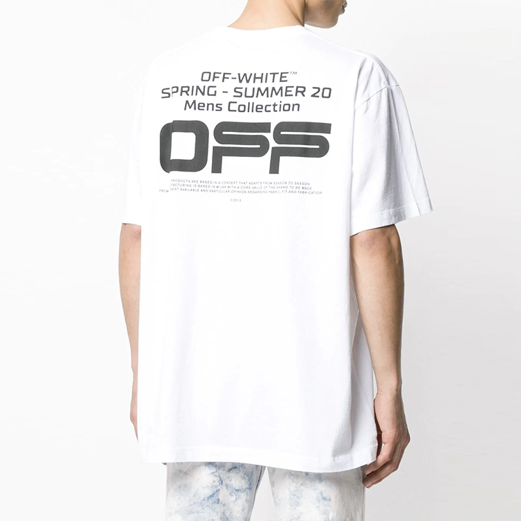 Off-White Oversized Fit Wavy Line T-Shirt White 圖 4