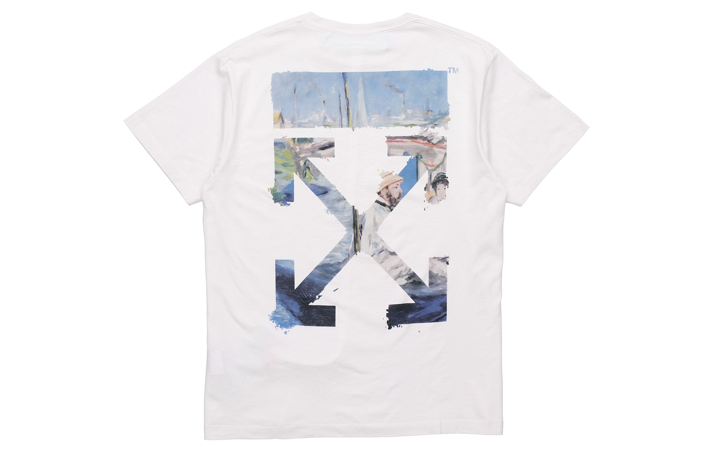 OFF-WHITE Oversized Graphic Arrow Cotton T-Shirt White - Loose Fit OMAA038R191850120288