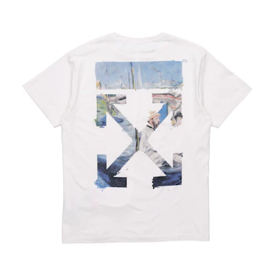 OFF-WHITE Oversized Graphic Arrow Cotton T-Shirt White - Loose Fit OMAA038R191850120288