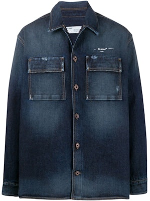 Off-White Oversized Indigo Denim Shirt Indigo/White Buy Off-White Oversized Indigo Denim Shirt Indigo/White