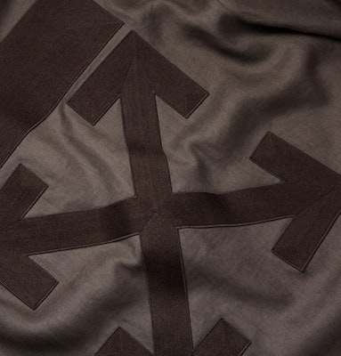 Off-White Oversized Logo Appliqued Trench Coat Brown Order Off-White Oversized Logo Appliqued Trench Coat Brown