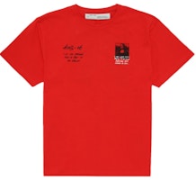 Off-White Oversized Monalisa Graphic Print T-Shirt Red Off-White Oversized Monalisa Graphic Print T-Shirt Red