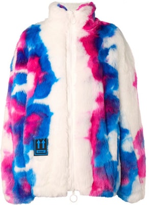 Off-White Oversized Printed Faux Fur Zip Anorak Coat Blue/White/Red Buy Off-White Oversized Printed Faux Fur Zip Anorak Coat Blue/White/Red