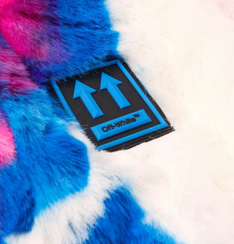 Off-White Oversized Printed Faux Fur Zip Anorak Coat Blue/White/Red 圖 3