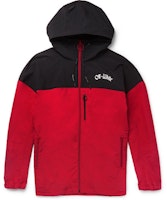 Off-White Oversized Two-Tone Shell Hooded Jacket Red/Black/White Off-White Oversized Two-Tone Shell Hooded Jacket Red/Black/White