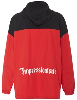 Off-White Oversized Two-Tone Shell Hooded Jacket Red/Black/White Order Off-White Oversized Two-Tone Shell Hooded Jacket Red/Black/White