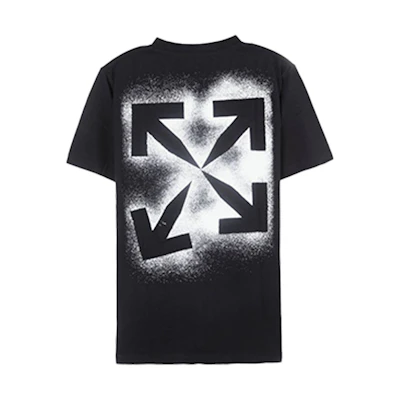 OFF-WHITE Paint Splatter Arrow Graphic Black T-Shirt OMAA038E20JER0031001
