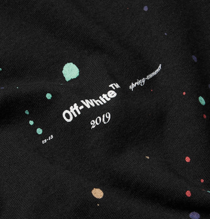 Order 黑色/多色潑漆圖案Off-White T恤