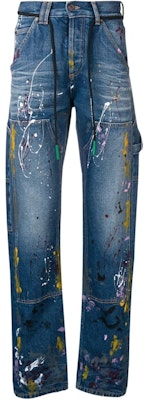 Off-White Painted Carpenter Denim Jeans Blue Buy Off-White Painted Carpenter Denim Jeans Blue
