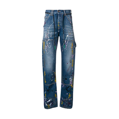 Off-White Painted Carpenter Denim Jeans Blue