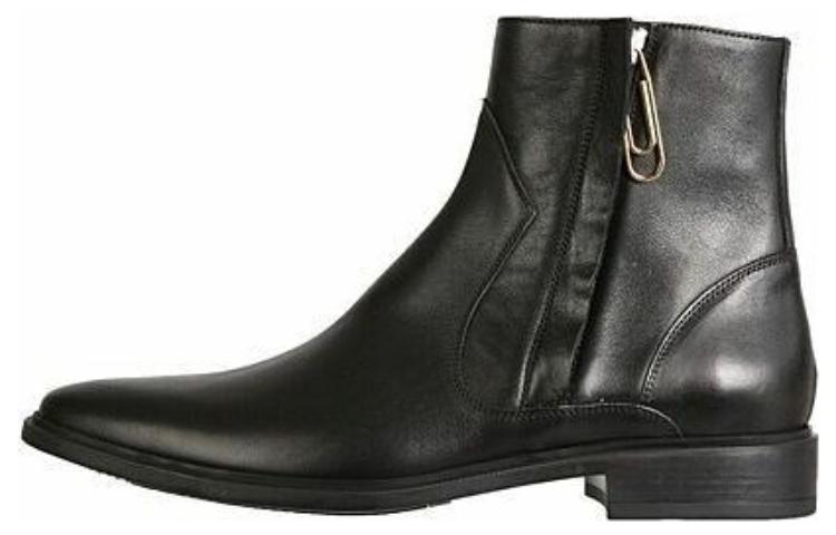 Buy 오프화이트 페이퍼클립 첼시 부츠 (블랙) OMIA178F20LEA003-1000