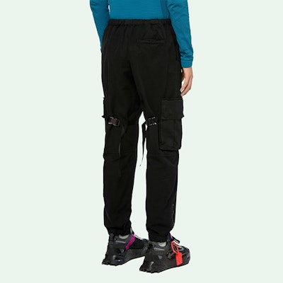 Off-White Parachute Cargo Pants Black/White Details for Off-White Parachute Cargo Pants Black/White