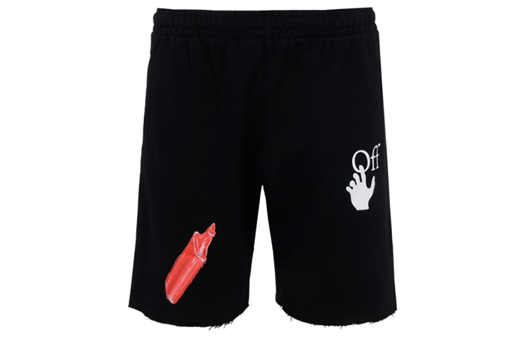 OFF-WHITE Pascal Drugs Print Shorts Black Casual Wear OMCI006F20FLE0021001