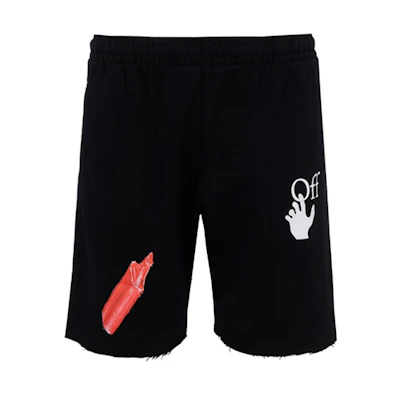OFF-WHITE Pascal Drugs Print Shorts Black Casual Wear OMCI006F20FLE0021001