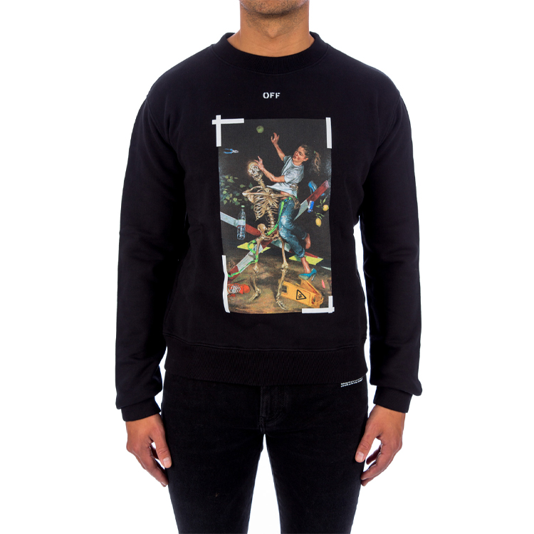 Lookbook Sudadera Gráfica Negra OFF-WHITE Pascal Painting FW20 Pullover. OMBA025F20FLE0121001