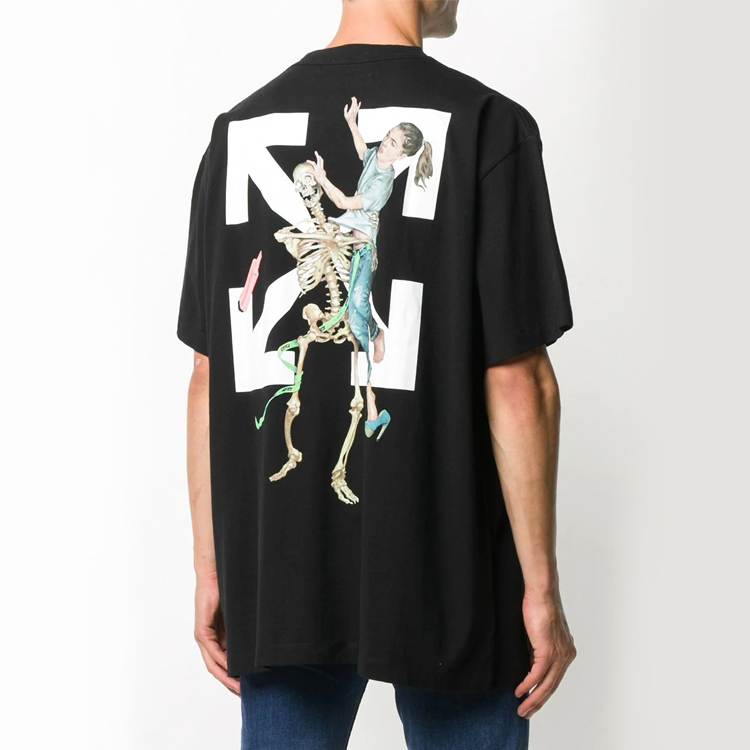 OFF-WHITE Pascal Skull Print Oversized Short Sleeve Tee - Black OMAA038F20FAB0011010 圖 4