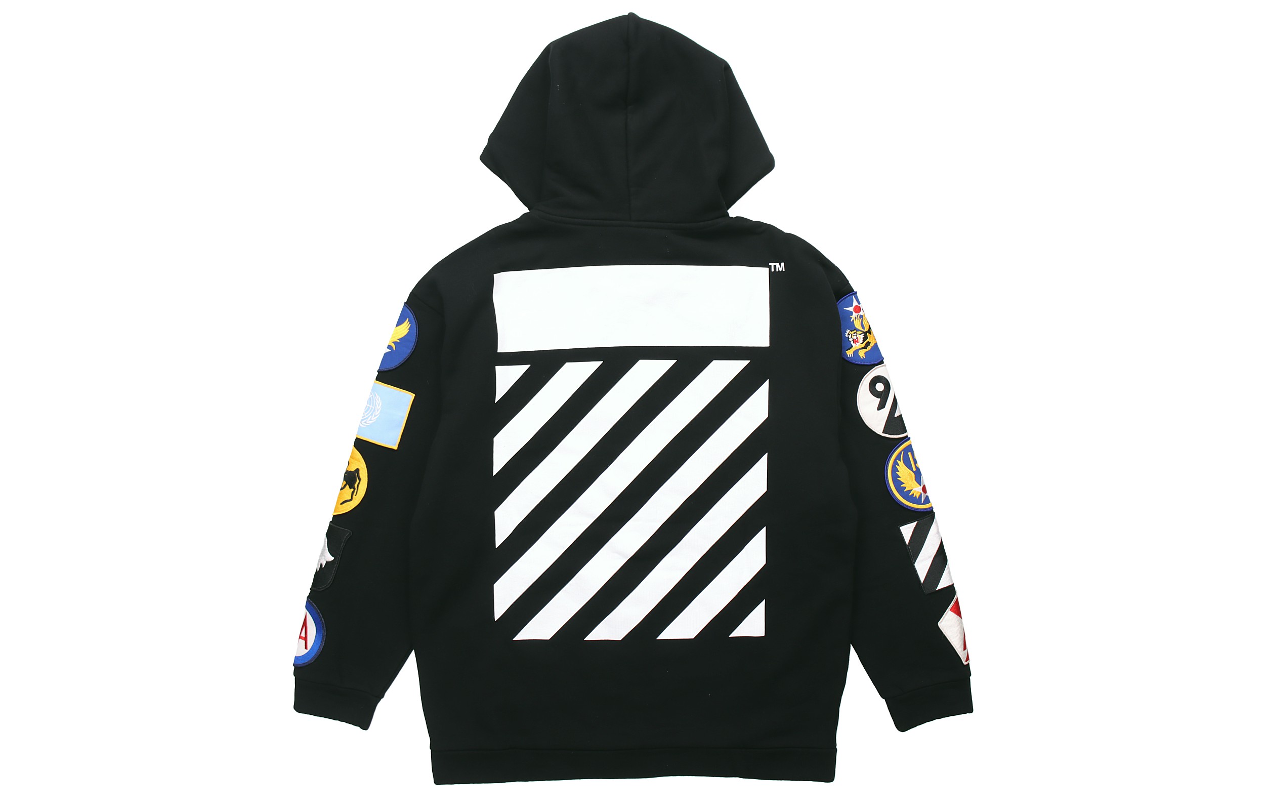 OFF-WHITE Patch Detail Zip Hoodie Black () OMBB009G20JER0011001