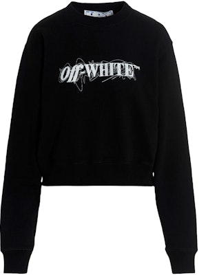 Off-White Pen Logo Crop Crewneck 'Black/White' Buy Off-White Pen Logo Crop Crewneck 'Black/White'