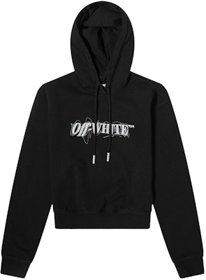Off-White Pen Logo Crop Hoodie 'Black/White' Buy Off-White Pen Logo Crop Hoodie 'Black/White'