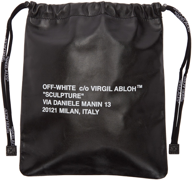 OFF-WHITE Pouch Sculpture Leather Small Black White