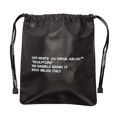 OFF-WHITE Pouch Sculpture Leather Small Black White