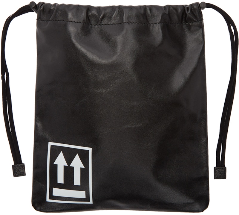 OFF-WHITE Pouch Sculpture Leather Small Black White 圖 2