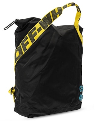 OFF-WHITE Beg Galas Cetakan Logo Applique Hitam/Kuning Lookbook OFF-WHITE Beg Galas Cetakan Logo Applique Hitam/Kuning