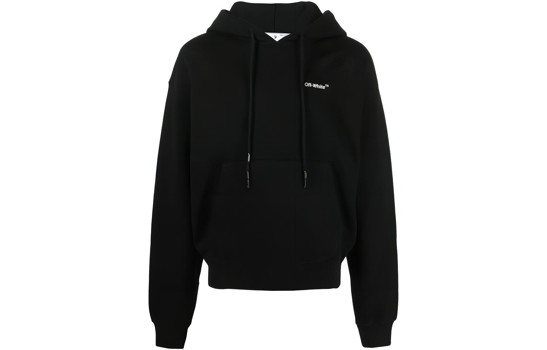 OFF-WHITE Printed Casual Regular Fit Sweatshirt Black (). OMBB037C99FLE0071001