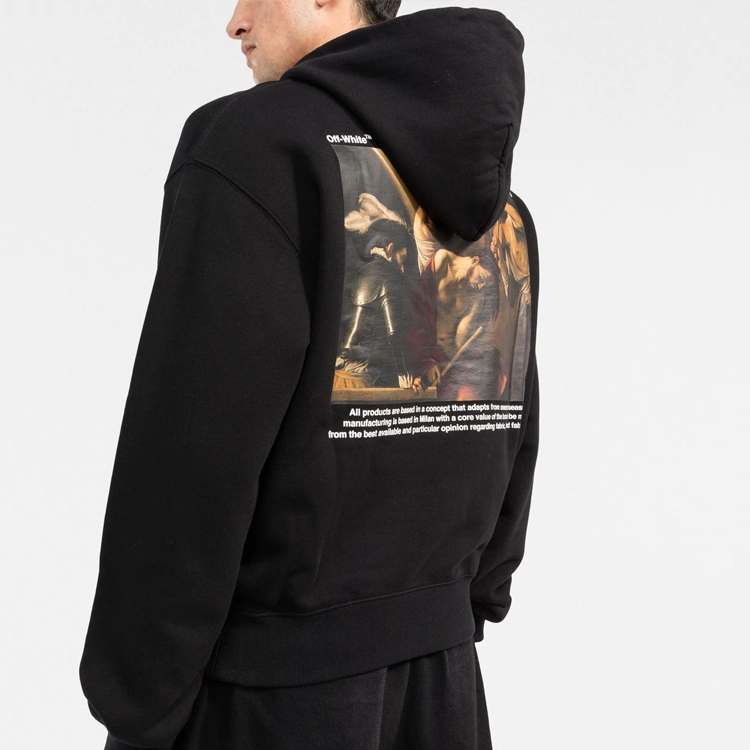 OFF-WHITE Printed Casual Regular Fit Sweatshirt Black (). OMBB037C99FLE0071001 圖 4