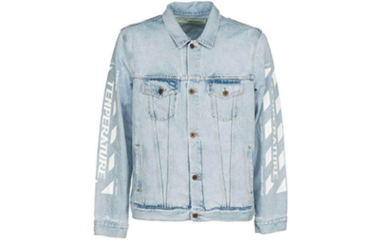 OFF-WHITE Printed Denim Jacket Blue Regular Fit OMYE001G20DEN0017101 圖 2