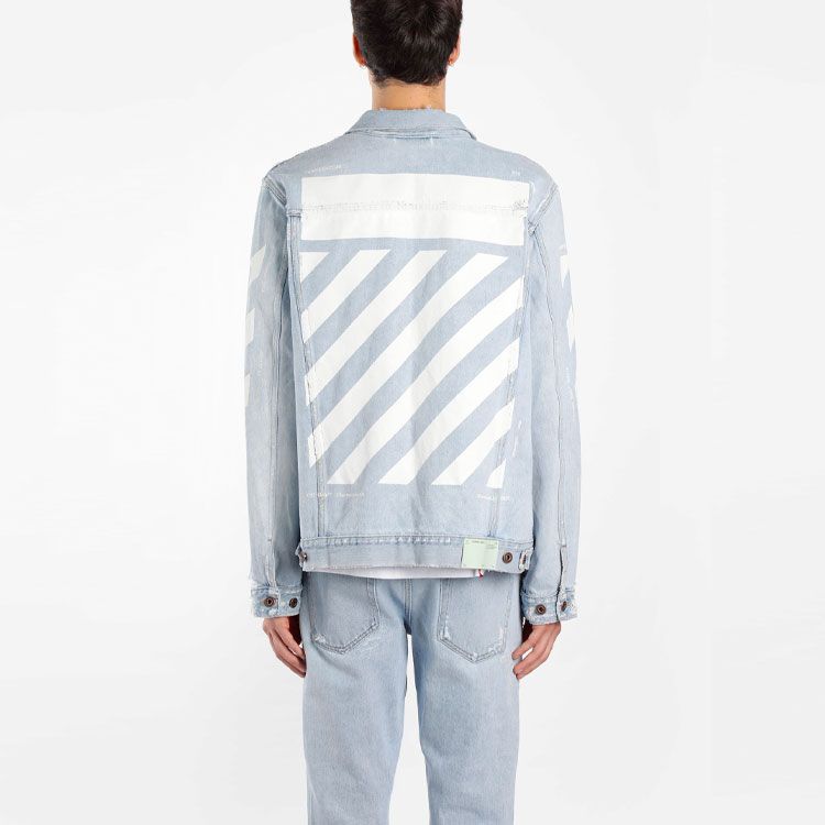 OFF-WHITE Printed Denim Jacket Blue Regular Fit OMYE001G20DEN0017101 圖 5