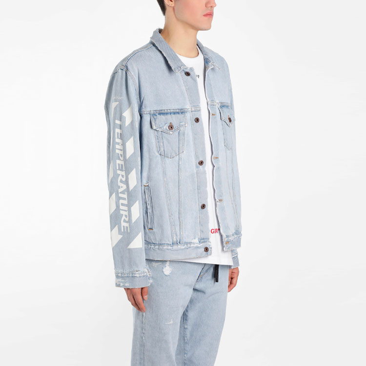 OFF-WHITE Printed Denim Jacket Blue Regular Fit OMYE001G20DEN0017101 圖 6
