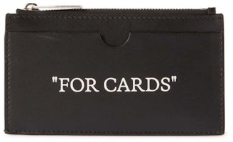 Off-White Quote-Print Leather Cardholder Black Off-White Quote-Print Leather Cardholder Black