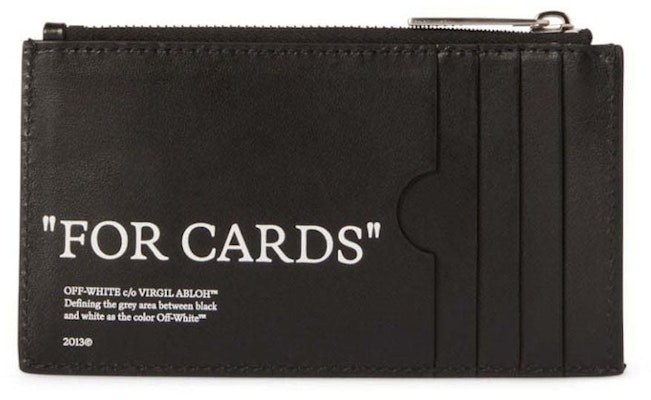 黑色Off-White名言印花皮革卡片夾 Order 黑色Off-White名言印花皮革卡片夾