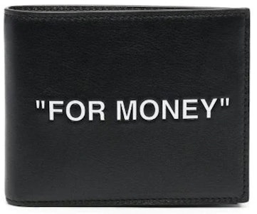 オフホワイト クォート「FOR MONEY」バイフォールド ウォレット ブラック/ホワイト OMNC047C99LEA0011001 Buy オフホワイト クォート「FOR MONEY」バイフォールド ウォレット ブラック/ホワイト OMNC047C99LEA0011001