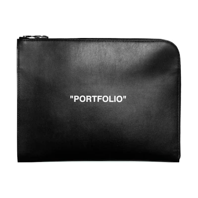 OFF-WHITE Quote "Portfolio" Document Folder Black White
