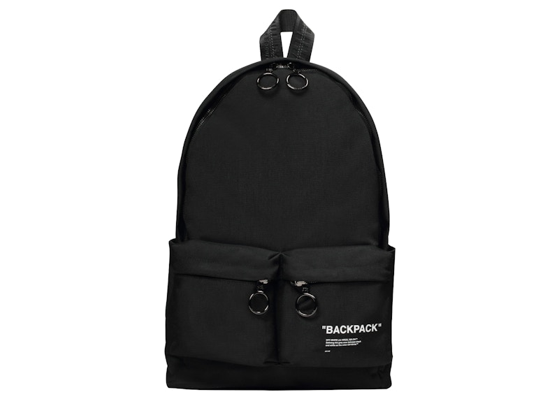 OFF-WHITE Quote Backpack Black-tone Black/White